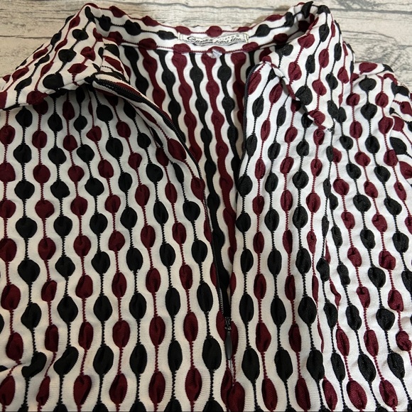 Vintage Guess Jeans Collared Zip-Up Geometric Top - Picture 4 of 7